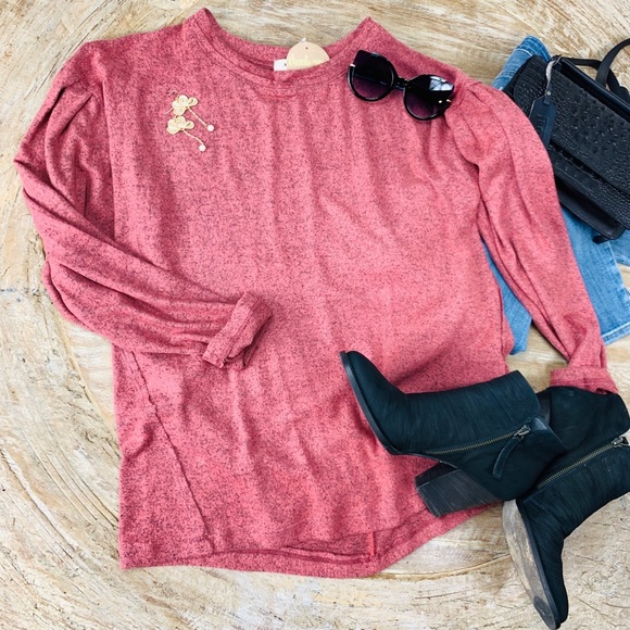 Mauve Super Soft Brushed Knit Top - Picture 4 of 7